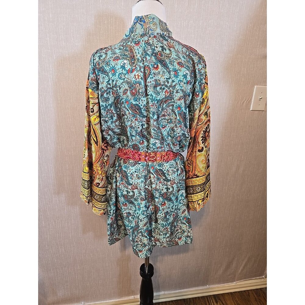 Patchwork print kimono Silk‎ Blend Tie short length  size S - Size XL New - Picture 6 of 16